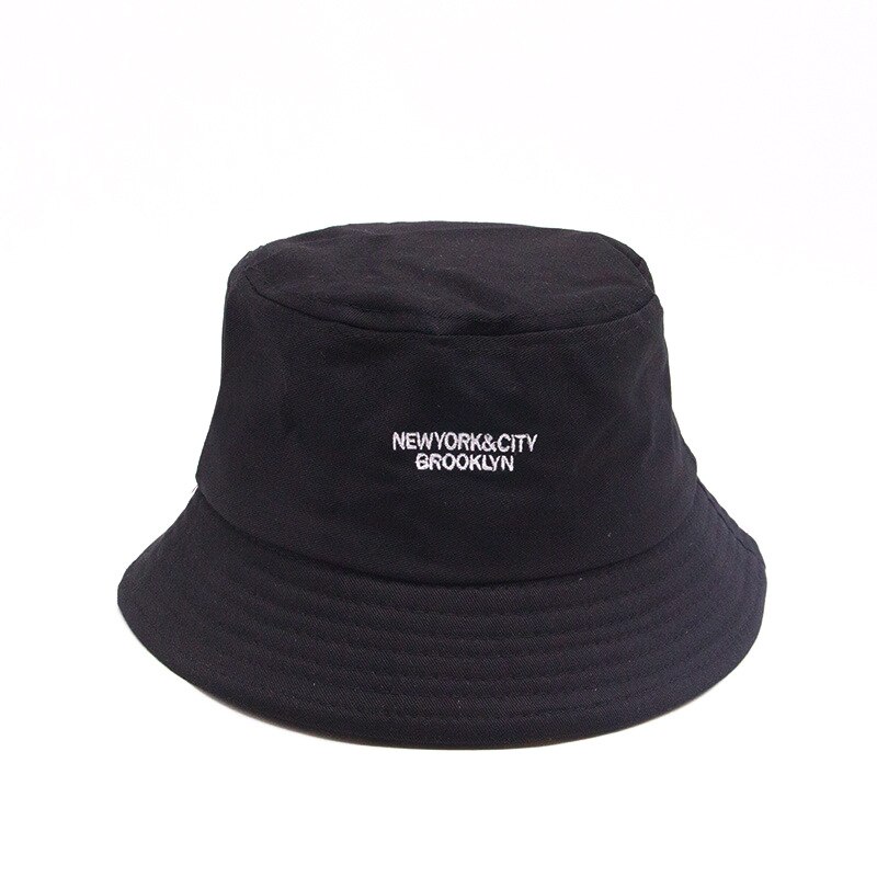 Chapeau de poisson unisexe | Noir blanc jaune été femmes hommes Couple chapeaux unisexe, casquette Hip Hop, chapeau seau Panama protection solaire, chapeaux de pêcheur: NY black