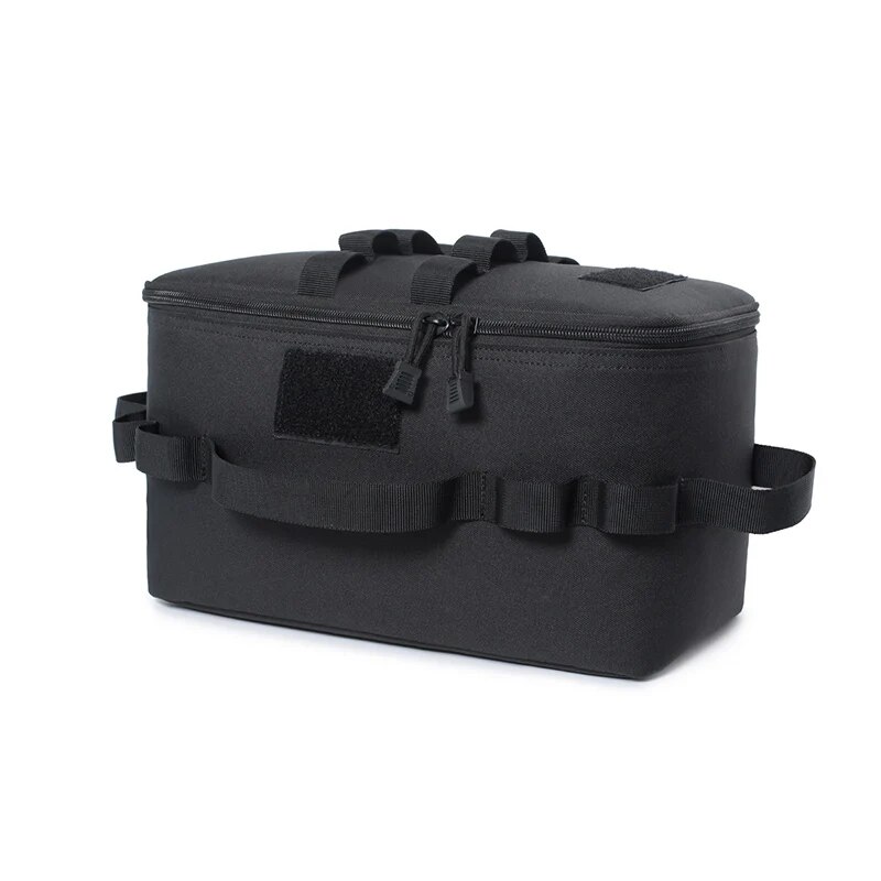 Outdoor Camping Gas Tank Opbergtas Grote Capaciteit Grond Nageltas Gas Canister Picknick Kookgerei Kit Tas: Black