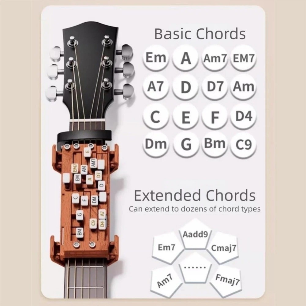 One-Touch Switching Gitaar Akkoordtrainer Draagbaar Assistent voor het leren van gitaar Lesgevende trainer Beginnersvriendelijk