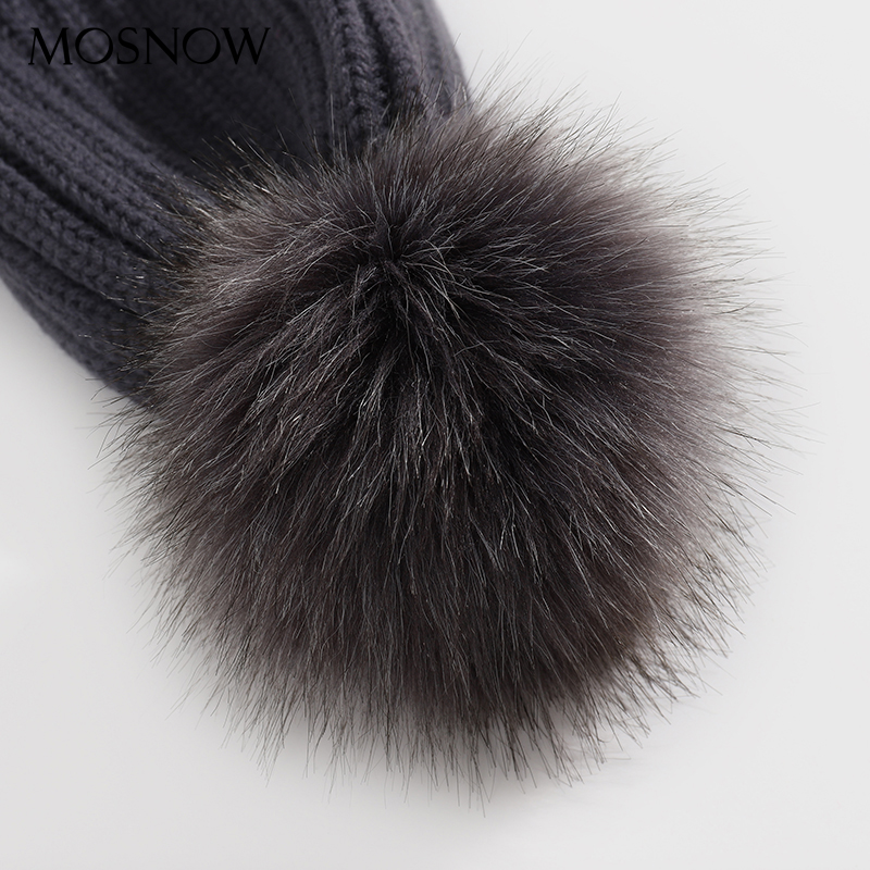 neue Winter frauen Hütte Acryl Bommel Mützen Wärme Ski Kappe Mädchen Hütte Weiblichen Kappe Skullie Künstliche Pompons Hütte
