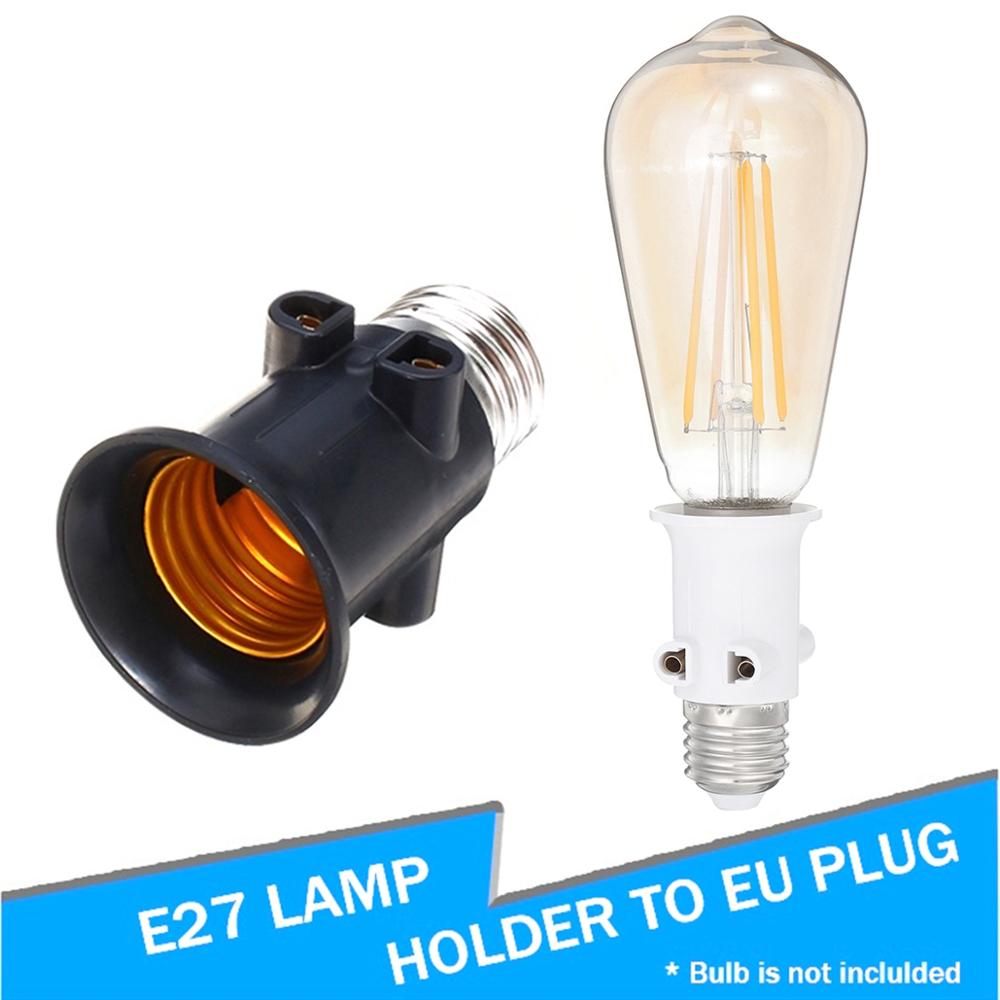 Ac100-240v 4a pbt brandsikker  e27 pære adapter lampeholder sokkel med eu -stik belysningstilbehør