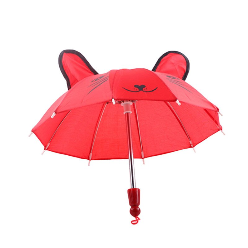 Hermosos y hermosos accesorios para sombrillas, para niños, adecuado para muñecas de 18 pulgadas, sombrilla para exteriores, equipo de lluvia plegable resistente al viento