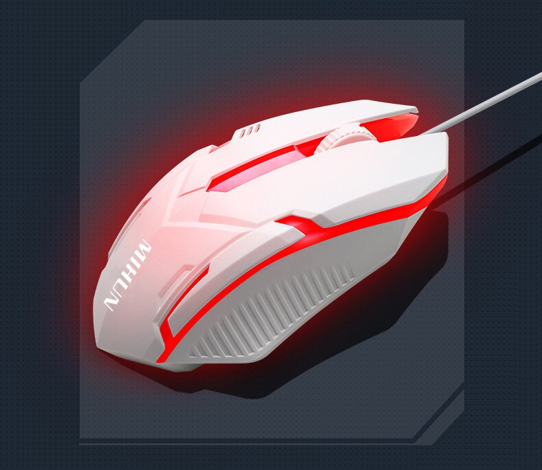 Business office mouse wired luminous laptop mouse colorful glare gaming office mouse for PC laptop