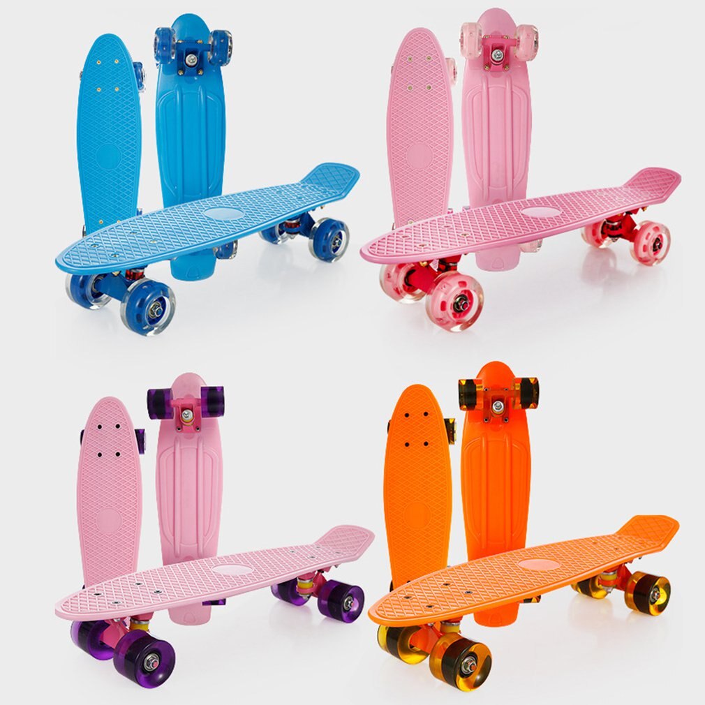 8 Colors Aluminum Magnesium Alloy Banana Skateboard Youth Road Travel Single Rocker Children Adult Four-Wheeled Scooter Newest