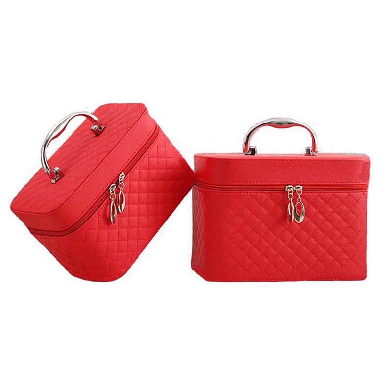 Cosmetische Tas Vrouwen Toilettas Organisator Reizen Make-Up Tas Mode Top Handvat Grote Capaciteit Make-Up Case Cosmetische Tas