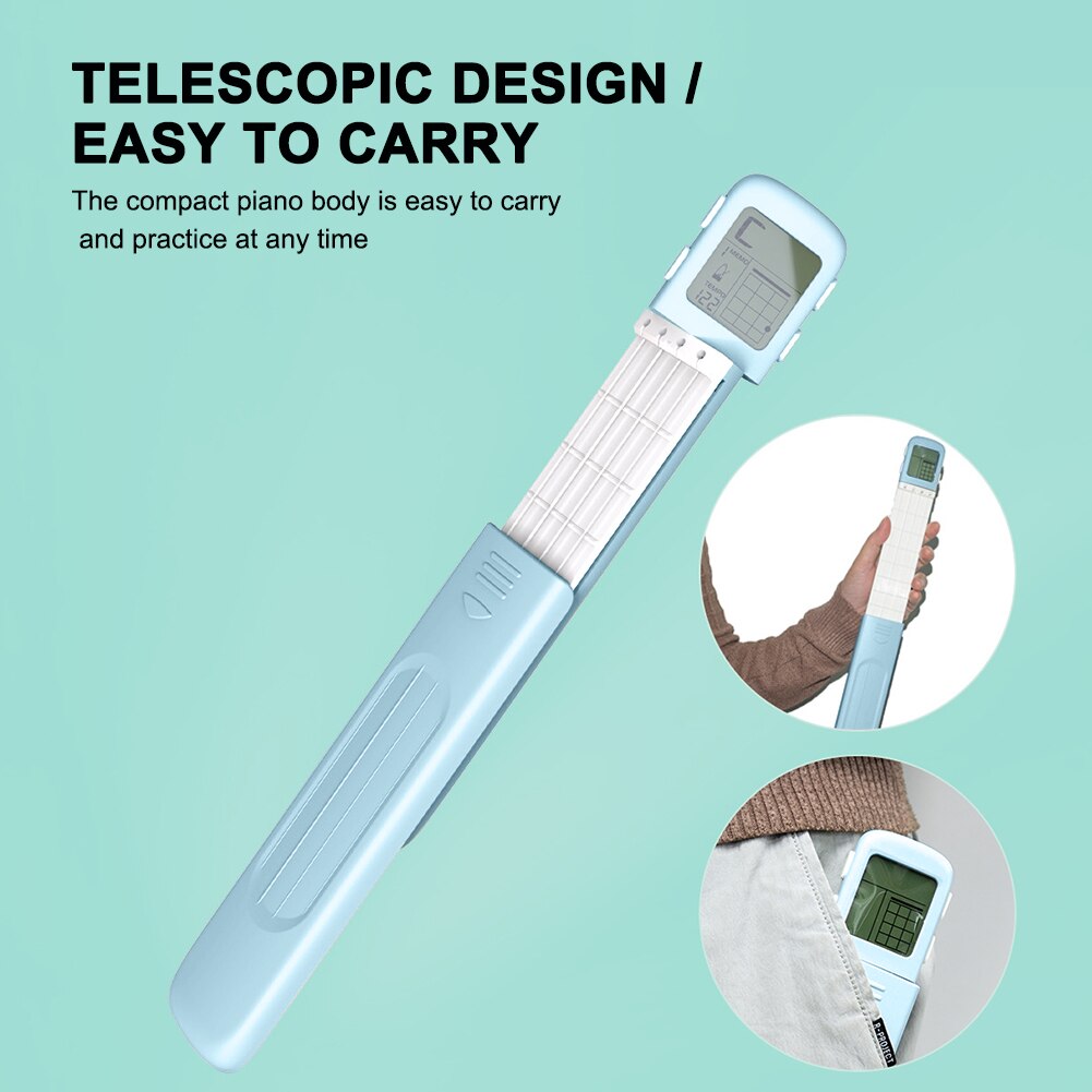 Muslady-Ukelele portátil, entrenador de acordes, herramienta de práctica de digitación Uke con pantalla de tabla de acordes giratoria de 360 ° para principiantes