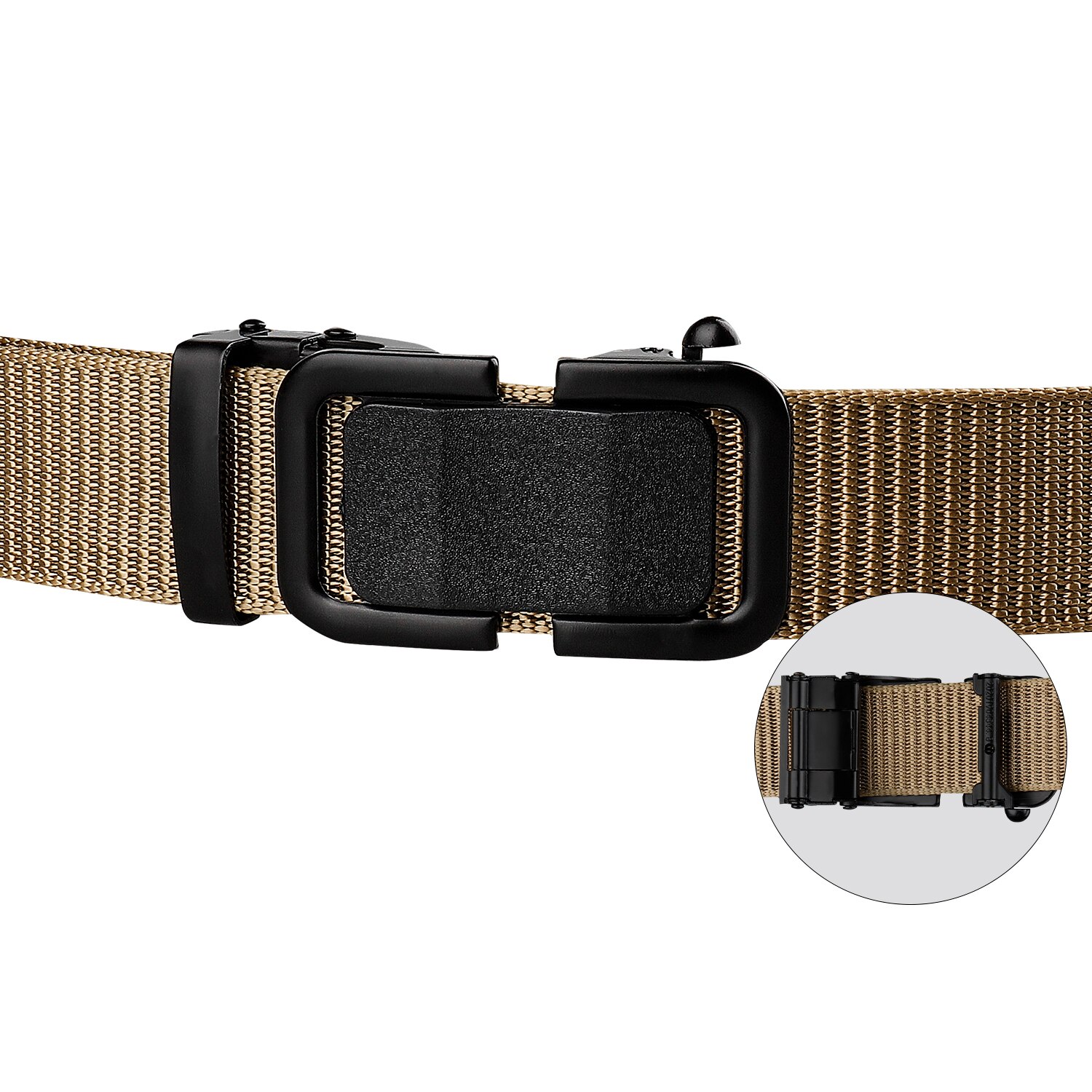 Men's belt canvas nylon alloy buckle leisure sports comfort belt one button unlock men's and women's 125cm