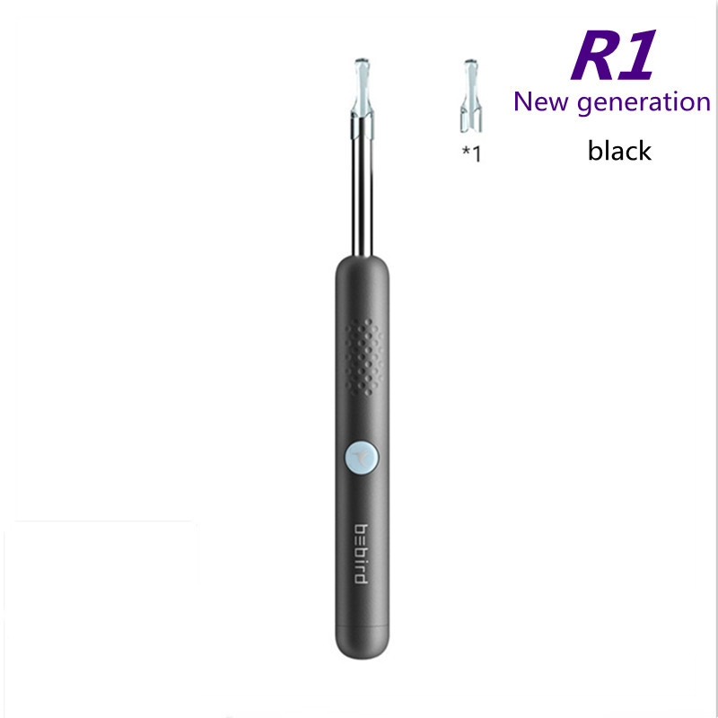 Bebird R1 visual ear pick wireless wifi smart waterproof ear pick ear cleaning endoscope earpick ear care earwax removal tool: R1 black