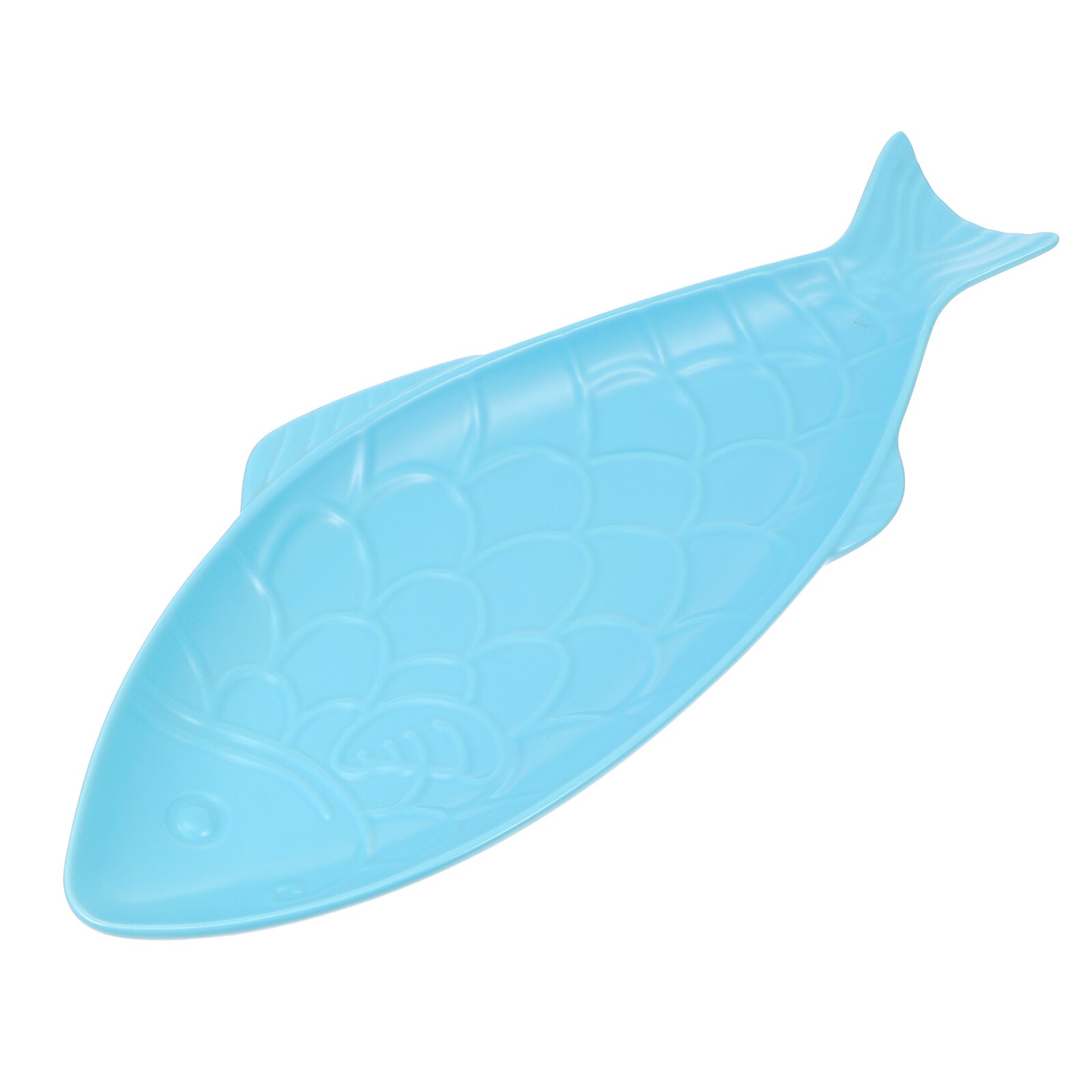 Assiette à motif de poisson en céramique, plateau à nourriture, fourniture de vaisselle de Restaurant créative: Blue