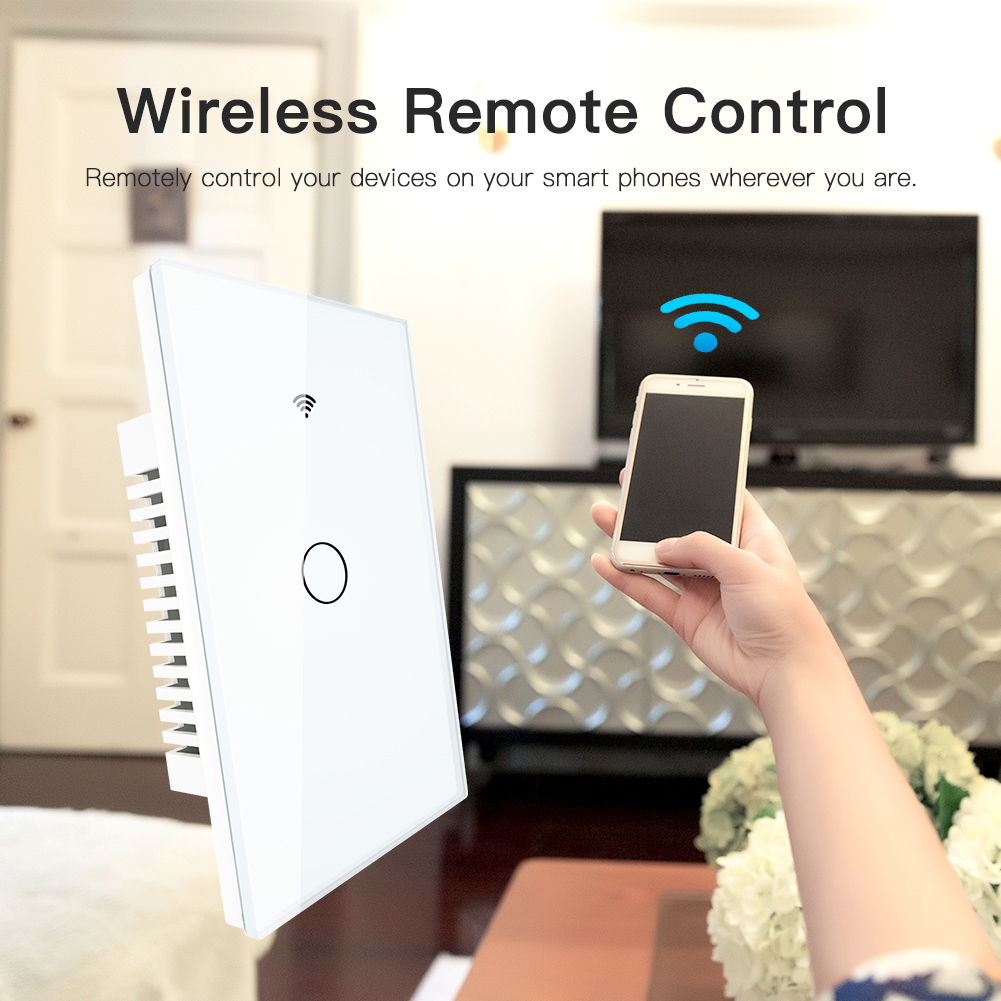 Rf433 wifi smart wall touch switch ingen neutral ledning nødvendig smart single wire wall switch arbejde med alexa google home 170-250v
