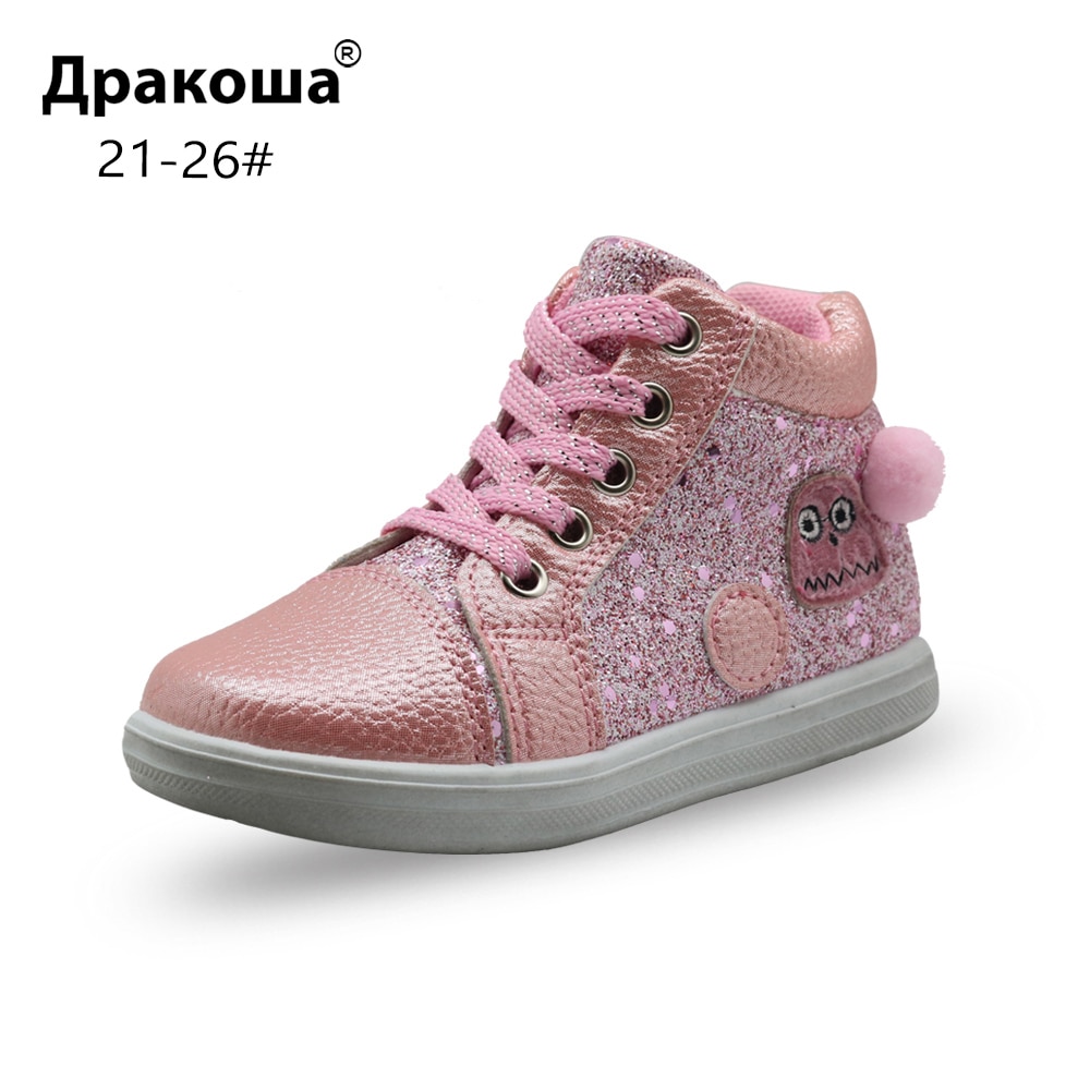 Apakowa-bottines de printemps à paillettes | Chaussures d'école pour enfant en bas âge et enfant, avec Support d'arc,