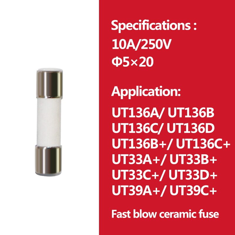 2pcs/lot UNI-T Cartridge Fuse Fast Fuse Porcelain Tube For Uni-t Multimeter UT139 UT890 UT39 UT105 UT171 Series: 10A 250V