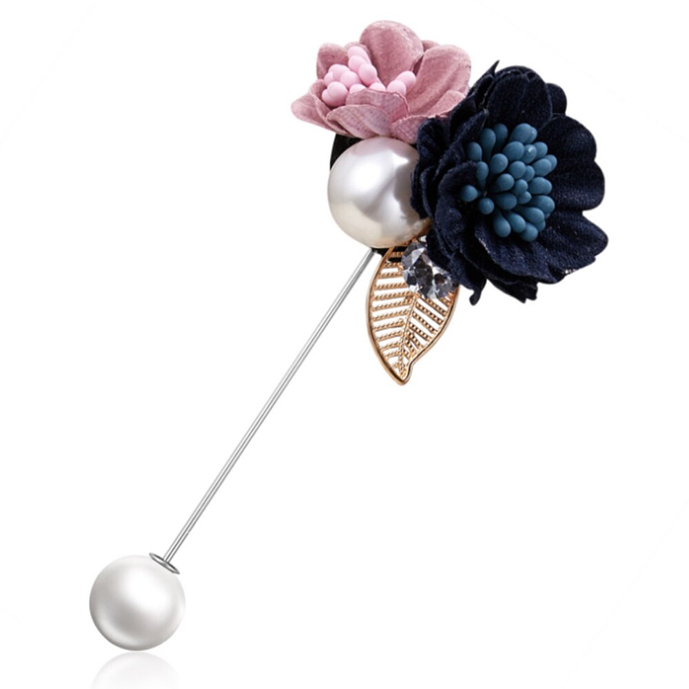 1 stycke dam tyg konst pärla tyg blomma brosch nål kofta skjorta sjal nål kappa badge smycken tillbehör