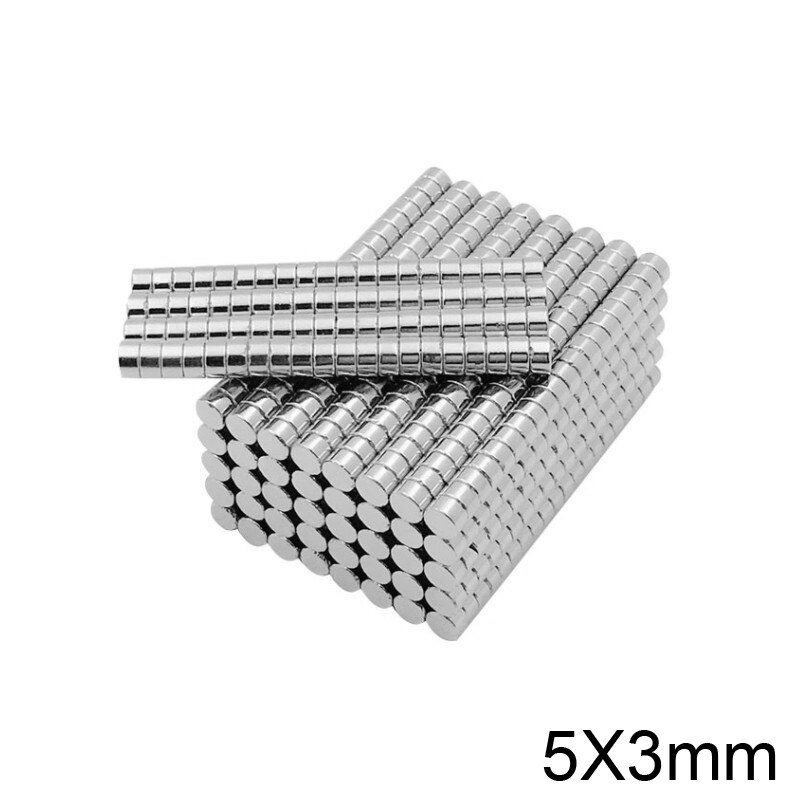 Imán potente redondo pequeño de 5x3mm N35, imanes permanentes de neodimio fuertes de 5x3mm, 20 ~ 1000 Uds.