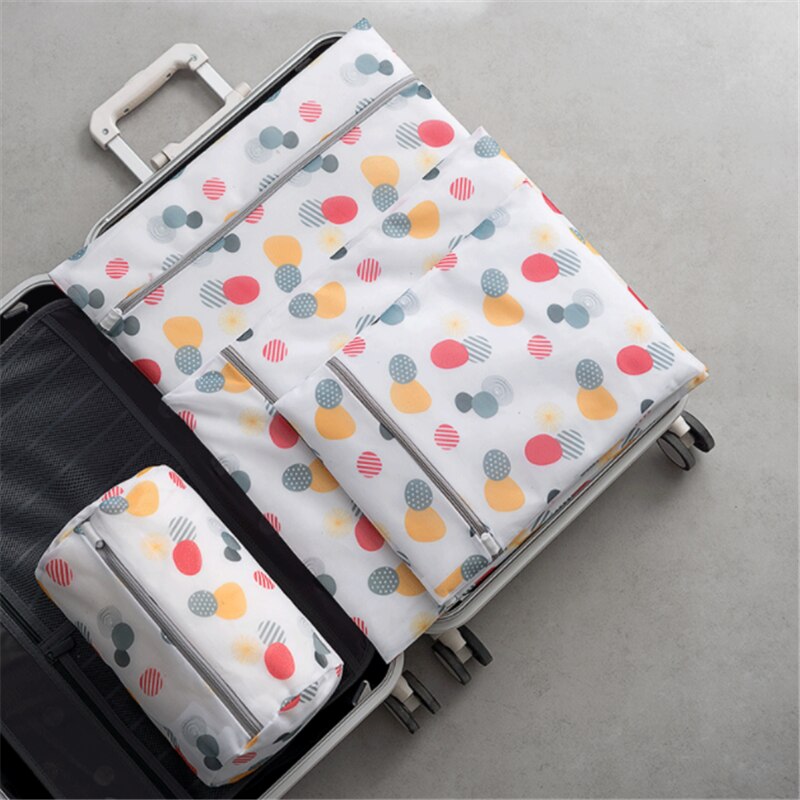 Printing Zippered Mesh Laundry Bag Polyester Laundry Wash Bags Coarse Net Laundry Basket Bags for Washing Machines Bra Bag