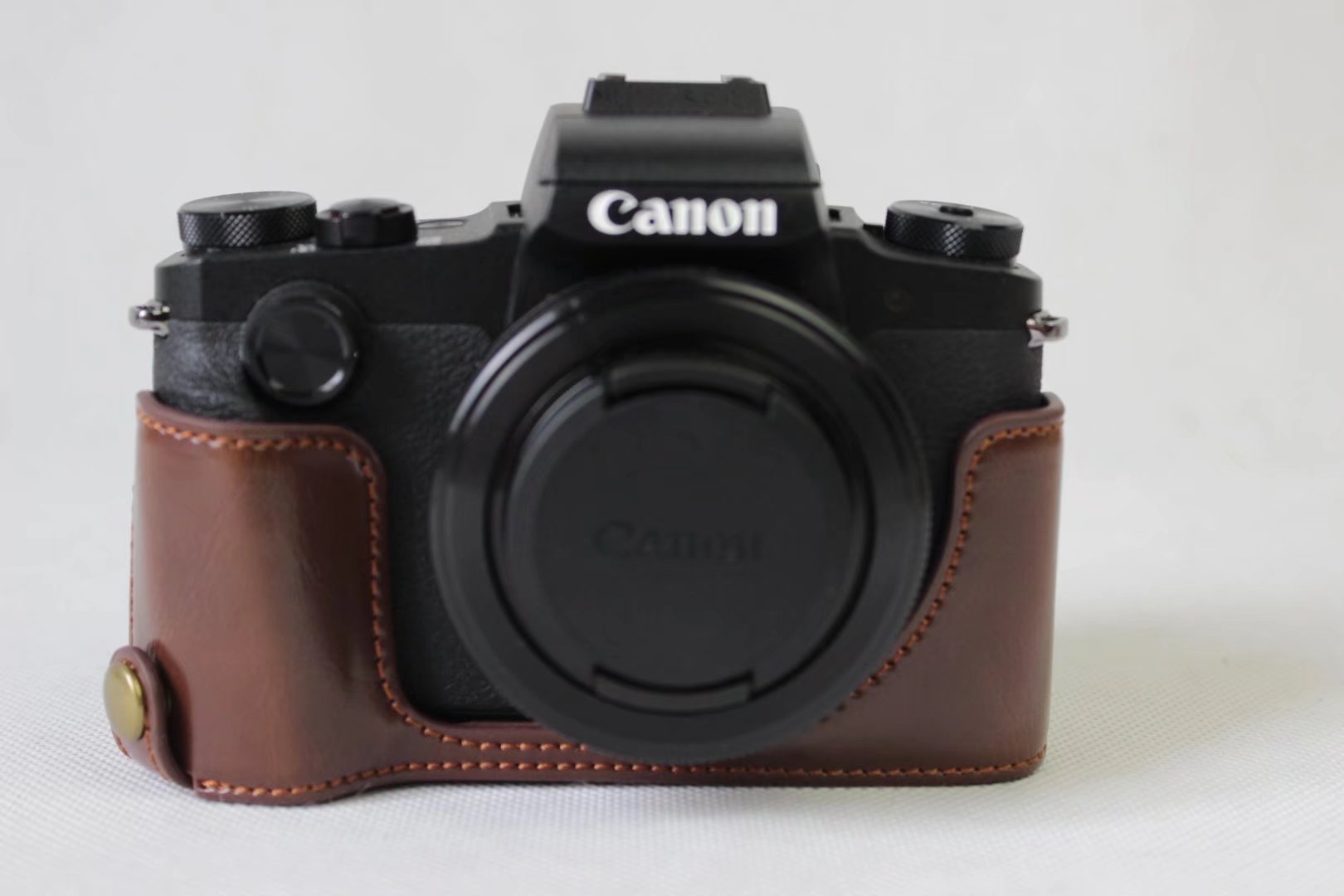 Étui demi-coque en cuir pour appareil photo, étui de protection pour Canon PowerShot G1X Mark III G1XIII G1X3, ouverture de la batterie