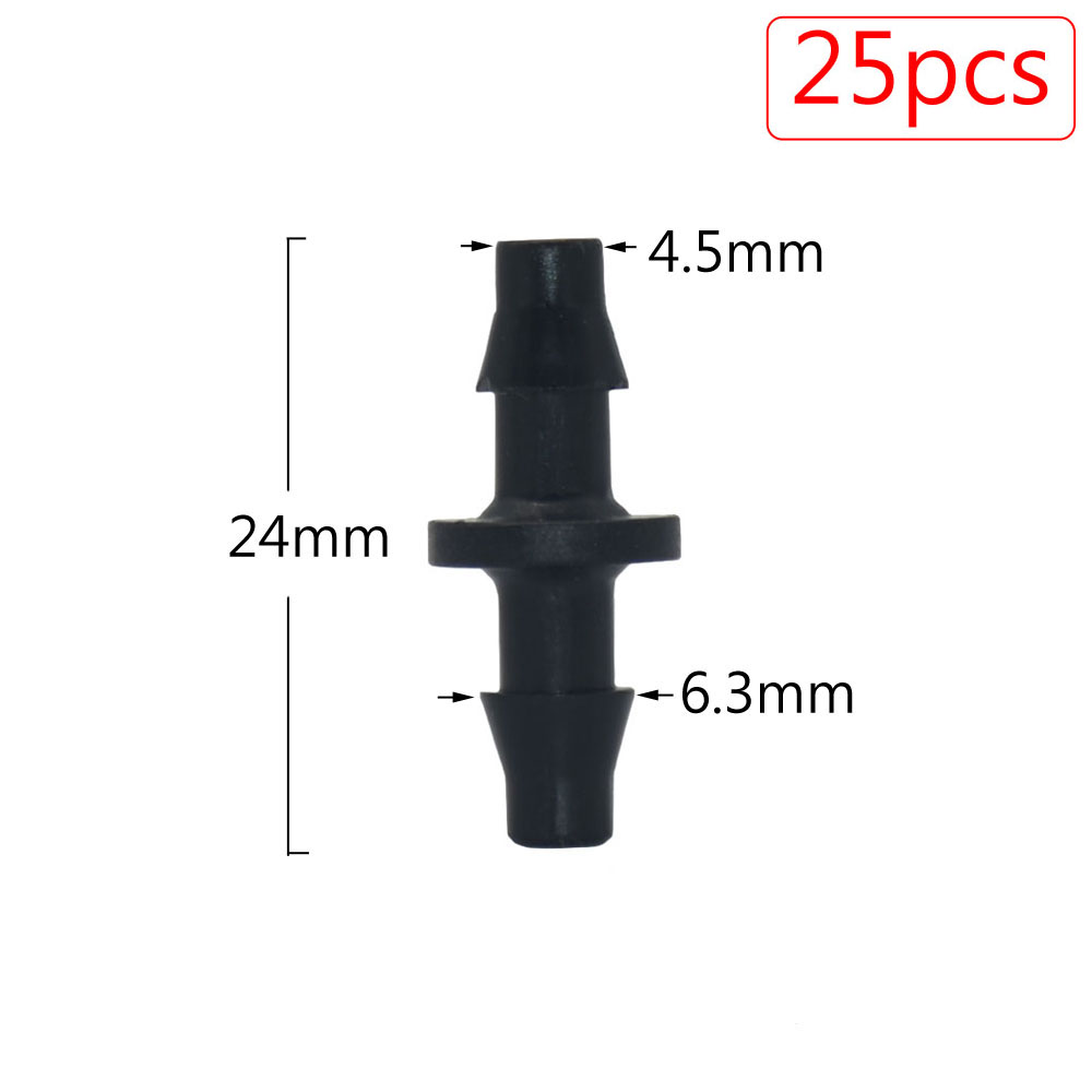 25pcs 1/4'' 1/8'' Plastic Hose Connector Joint Barbed Tees Cross Eng Plug Fitting For Garden Irrigation Drip Irrigation System: MULTI