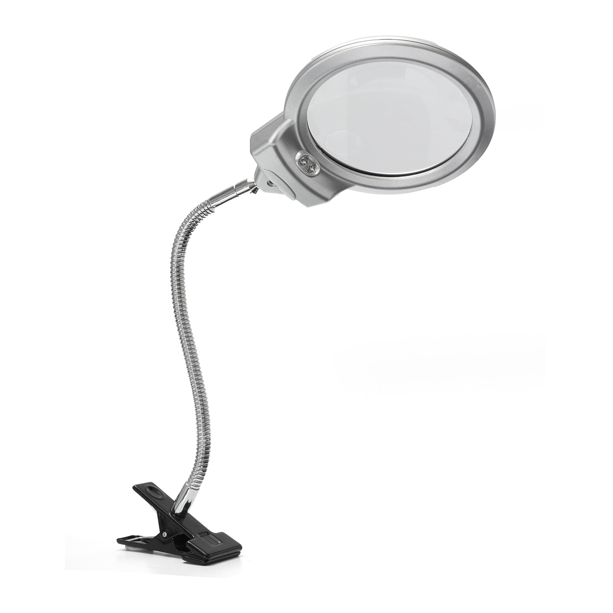 Illuminated Magnifier Magnifying Clip On Desktop Glass Reading Loupe Metal Hose LED Lighted Lamp Top Desk Magnifier With Clamp