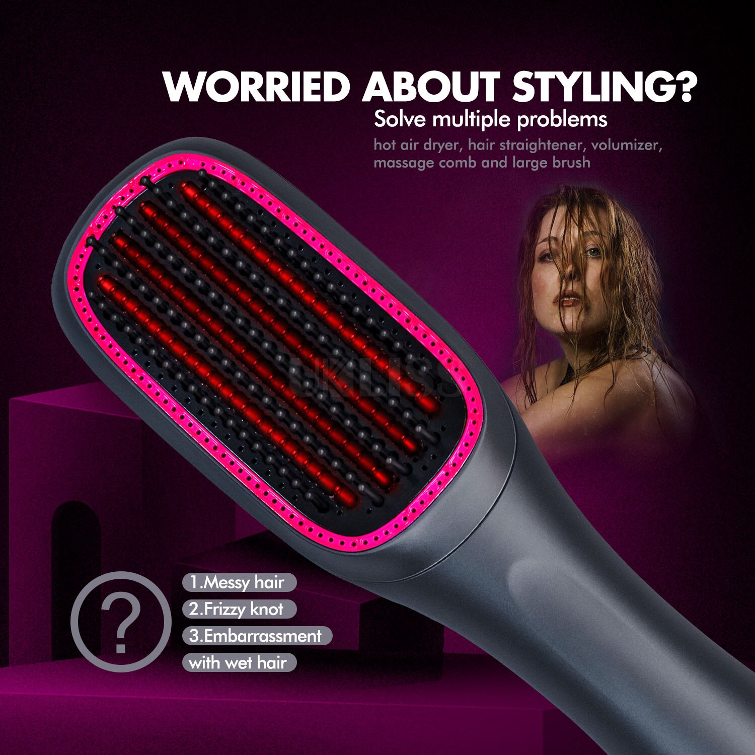 Hair Dryer Brush One Step Hair Blower Brush Smoothing Air Brush Travel Blow Dryer Comb Hairdryer Hairbrush