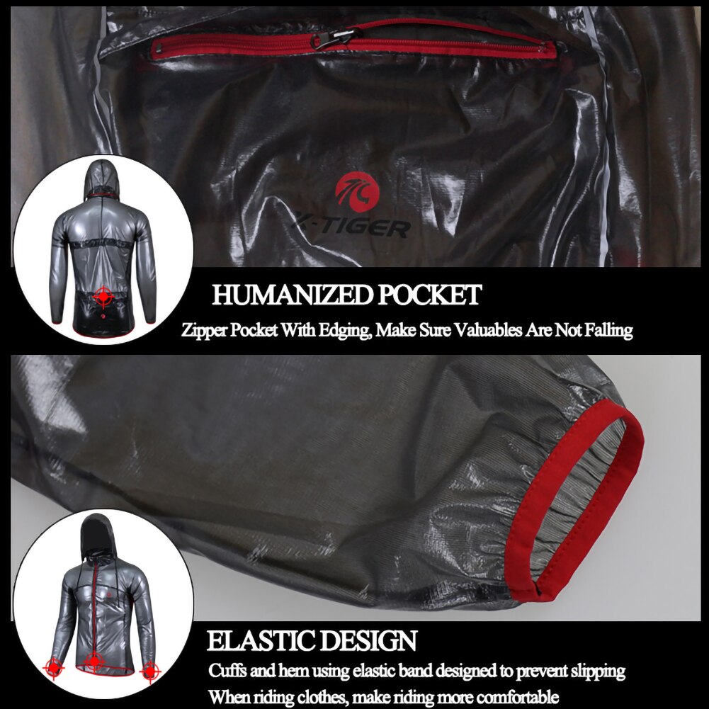 Cycling Raincoat Lightweight Waterproof Cycling Jacket MTB Bicycle Rain Jacket Outdoor Sport Windproof Cycle Clothing