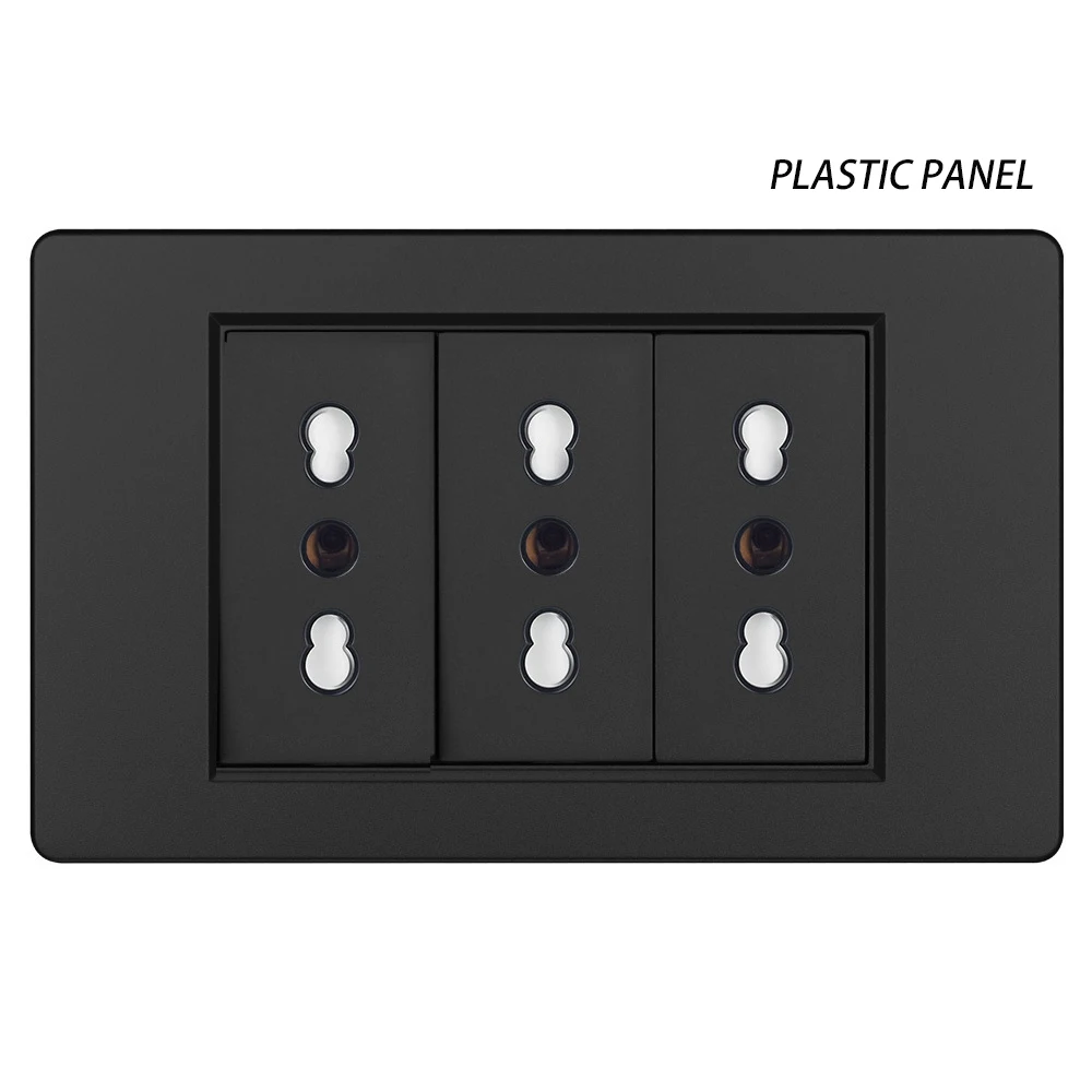 Italy Switch Wall Sockets USB Type-C Chile Plug 16A Chilean Outlets Italian EU Power Socket Tempered Glass Panel Home Office