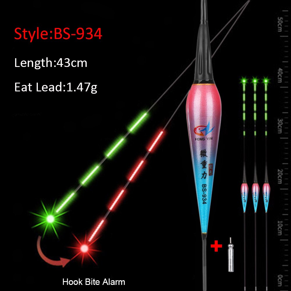 Smart Fishing Float Bite Alarm Fish Bite Aas Led Automatic Night Elektronische Veranderen Boei Strike Intelligente Vissen Acce: BS-934