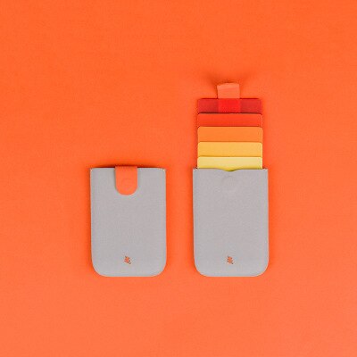 For Xiaomi DAX V2 Mini Slim Portable Card Holders Men Women ID Credit Card Holder Protector Gradient Wallet Business Cards Case: DAXv2Gray and Red