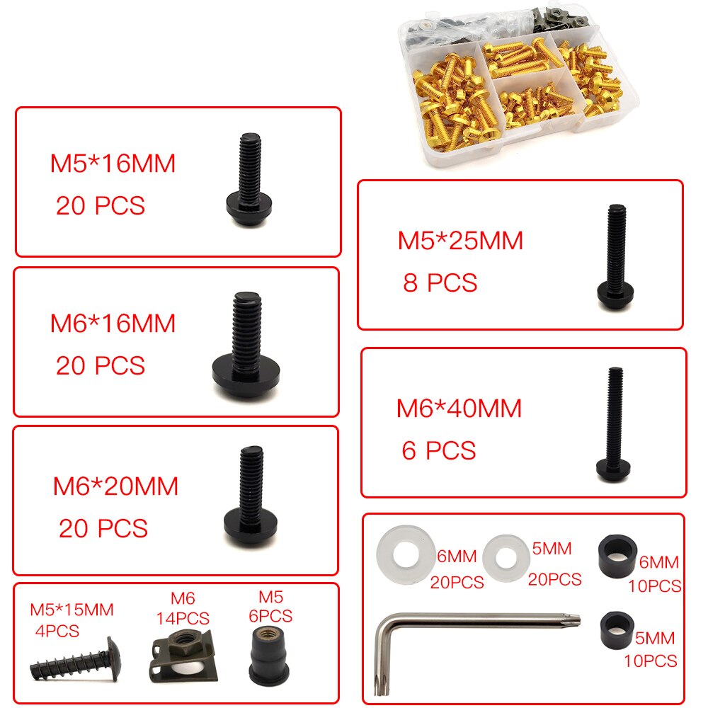 Universal- Motorrad Verkleidung Schrauben Muttern Bausatz Körper Verschluss Clips Schraube Für Kawasaki GTR1400 H2R zrx 1200 ZX11 zx 11 ZX1100 ZX7R