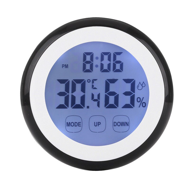 Thermometer Indoor Digital LCD Hygrometer Temperature Humidity Alarm Wall Clock For Home Temperature Humidity Meter