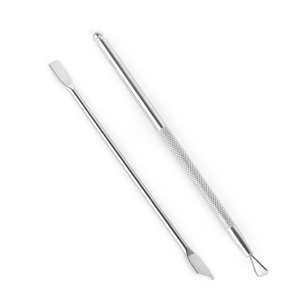2 stuks Rvs Nagellak Remover Art Accessoires Cuticle Dunschiller Schraper Verwijderen Gel Nagellak Nail Art Remover Gereedschap