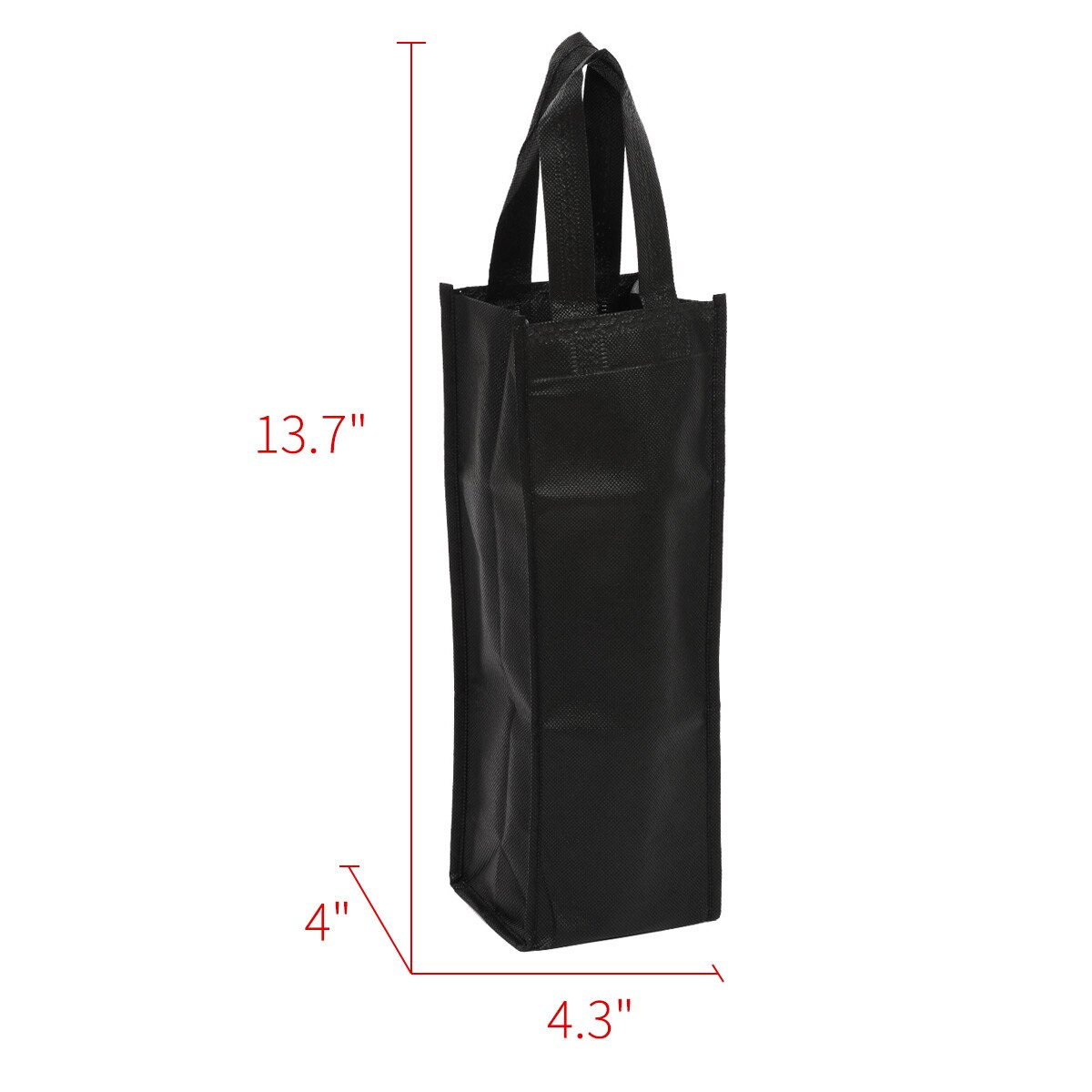 Black Reusable Single Bottle Wine Tote Holder Vineyard Bag Tote Bag Single Pack Set
