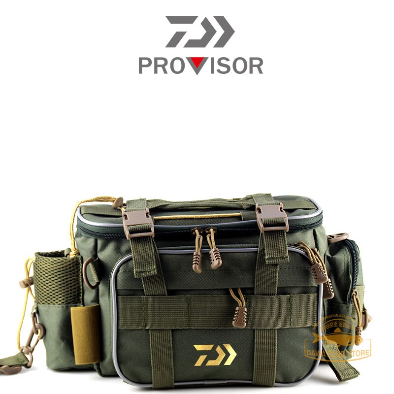 Dawa fisketaske fiskegrejstaske multifunktionel taljepakke fiskelokker gear opbevaringstaske enkelt skulder crossbody taske: Fotofarve 3