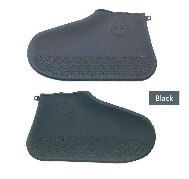 Erwachsene freundlicher Wasserdichte Schuh Abdeckungen Gummi Silikon Überschuhe Schuhe Protektoren Wiederverwendbare Regendicht Skidproof Über Schuhe Stiefel Abdeckung: Schwarz / L