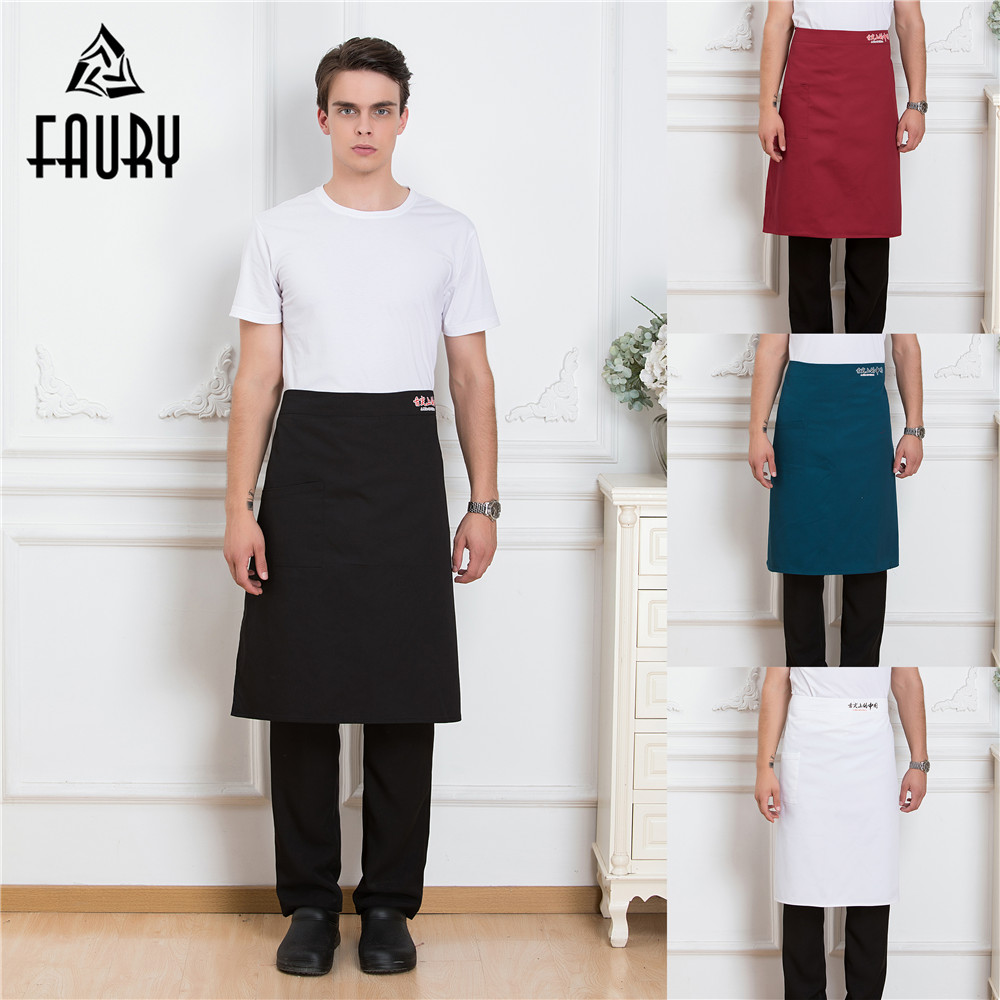Chinese Style Restaurant Kitchen Waiter Chef Cooking Half Aprons Unisex Canteen Cuisine Workwear Uniforms Apron