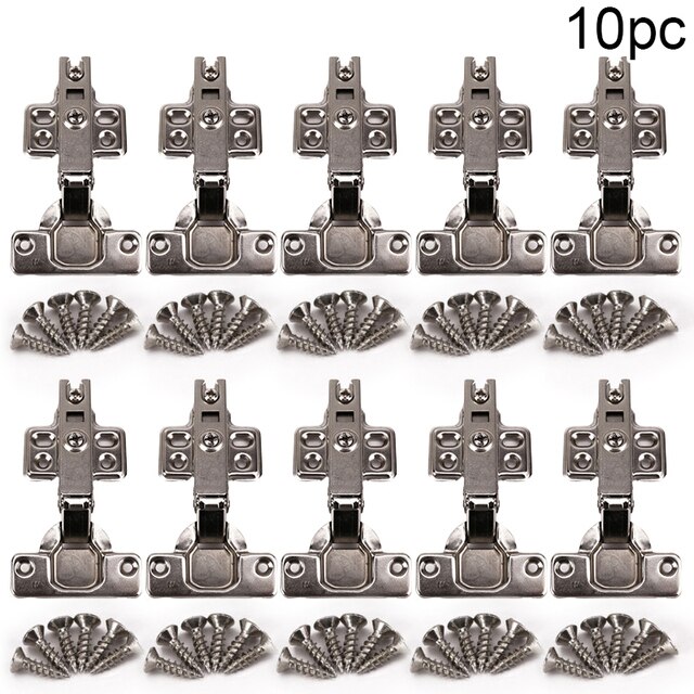 10pcs Soft Close Full Overlay Cupboard Cabinet Hydraulic Door Hinge Plates With Screws Closing For 18mm Cabinets Home Hardware: 1
