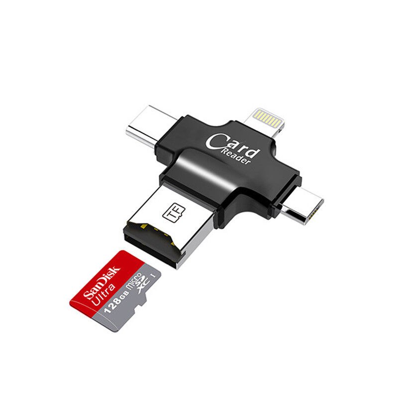 Lettore di schede Micro SD/TF OTG 4 IN 1 per PC USB tipo C Android Iphone 13 pro 11 7 6 8 X IOS15