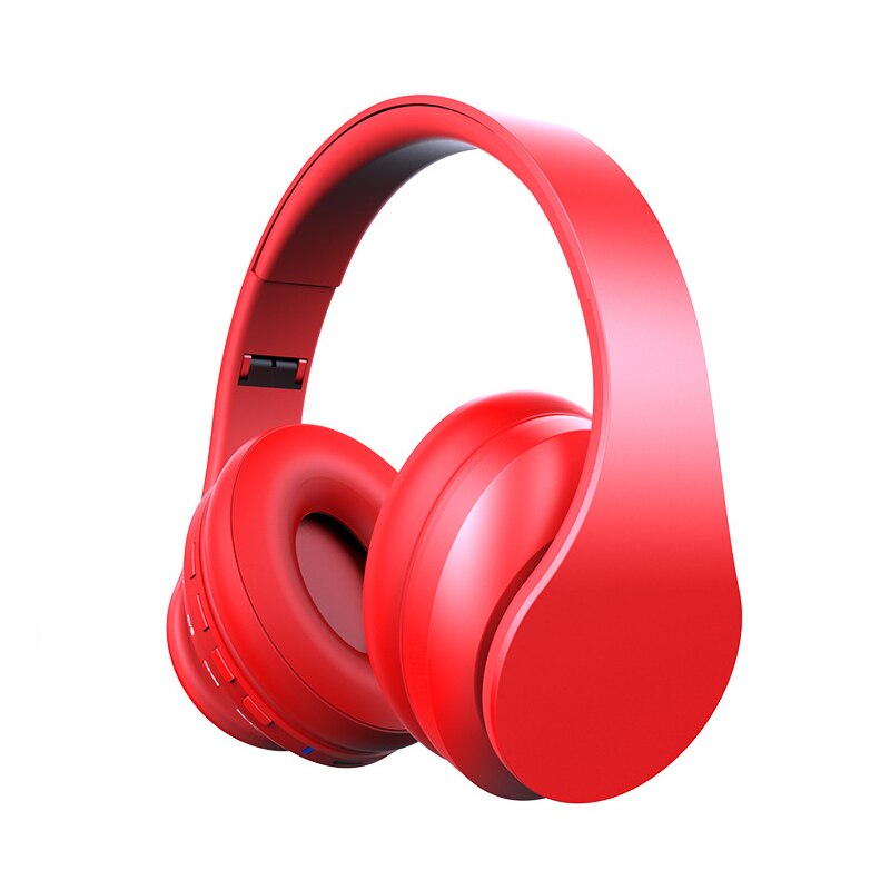 Stereo oortelefoon bluetooth ruisonderdrukking grote koptelefoon draadloze gamer koptelefoon opvouwbare headset met microfoon sportmuziek oordopjes: Rood