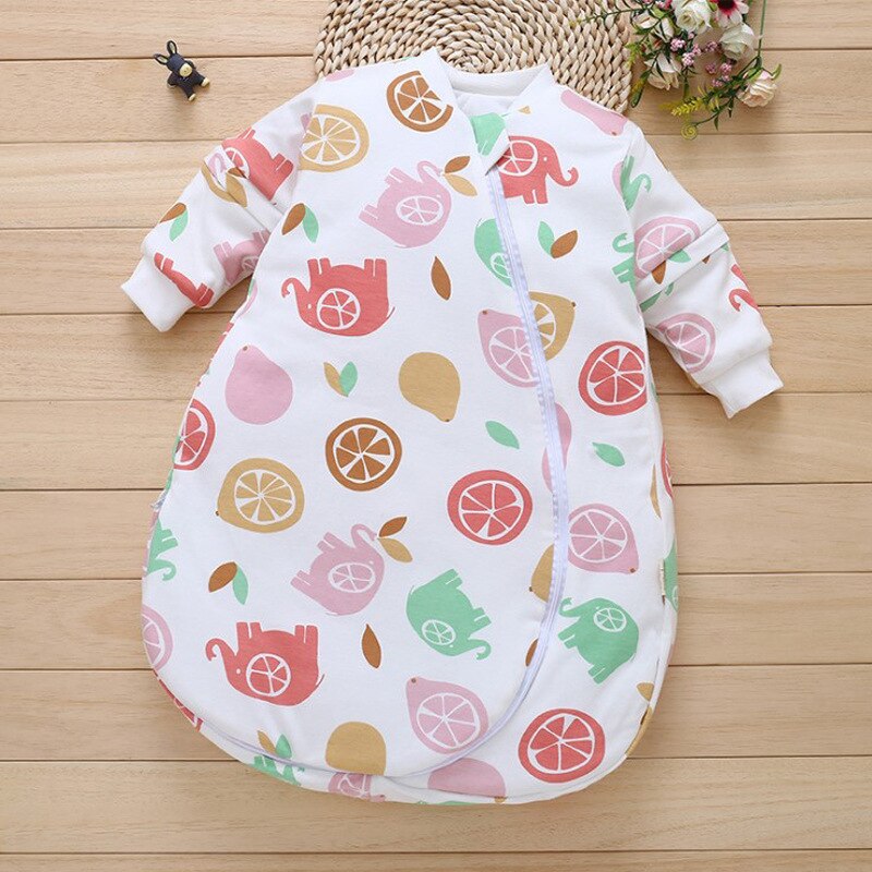 Baby Organische Slaapzak Afneembare Lange Mouwen Wearable Deken Envelop Winter Warm Meisjes Jongens Kleding Beddengoed Quilt