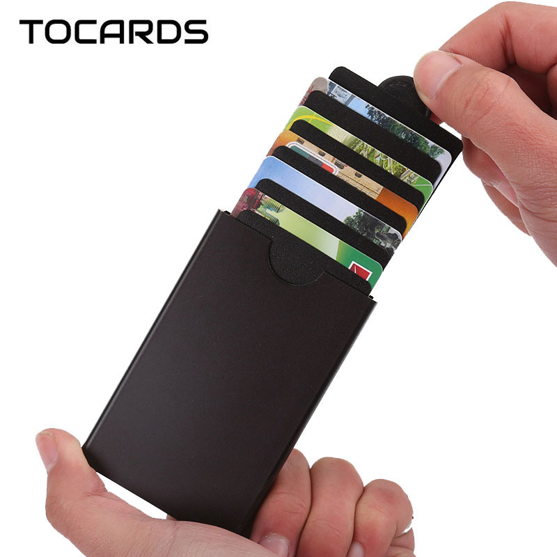 Casual Slim Pull UP Credit ID Card Holder Cards Case Thin Cardholder for Men Women