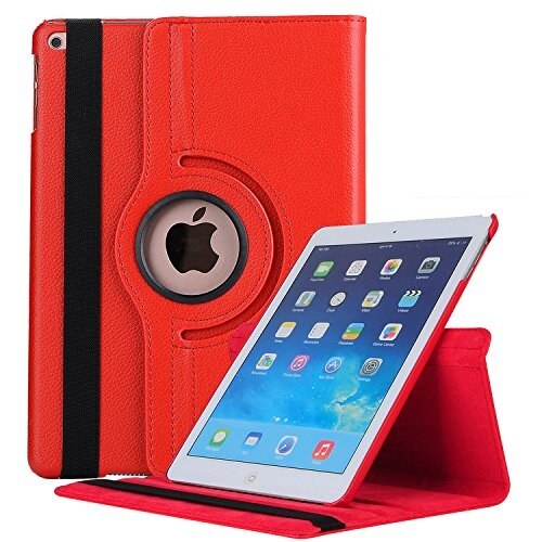 Case Voor Ipad Mini 4 Coque Funda, 360 Rotating Smart Stand Tablet Cover Case Voor Mini 5 Met Auto Slaap Wake Multi-Kijkhoek: Red