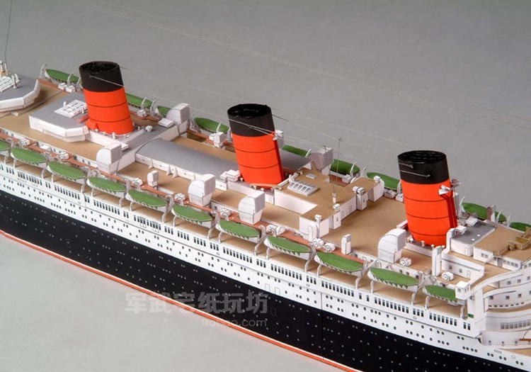 1:400 skala britisk royal mail damper rms queen mary ocean liner papir model kit håndlavede legetøj gåder