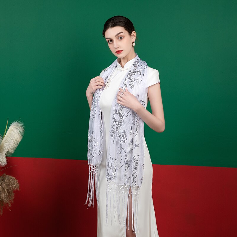 Bolero De encaje De lentejuelas para De Mujer, capa para vestido De noche, Bolero, boda, abrigos, chales, bufanda: Blanco