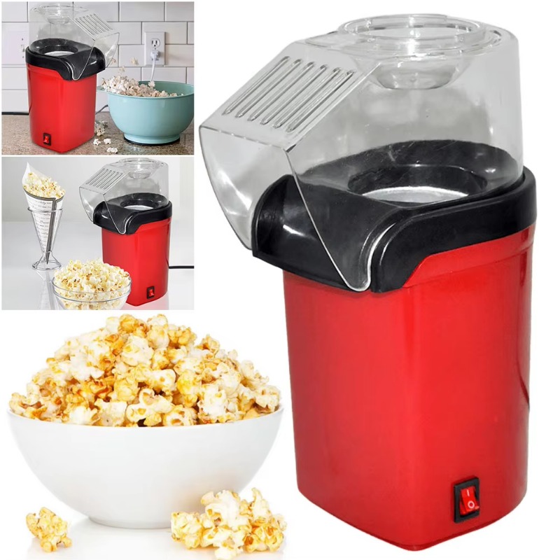 Macchina per popcorn Popper per mais senza olio ad aria calda sana, piccole pentole per popcorn domestiche Macchina per popcorn completamente automatica Snack natalizi