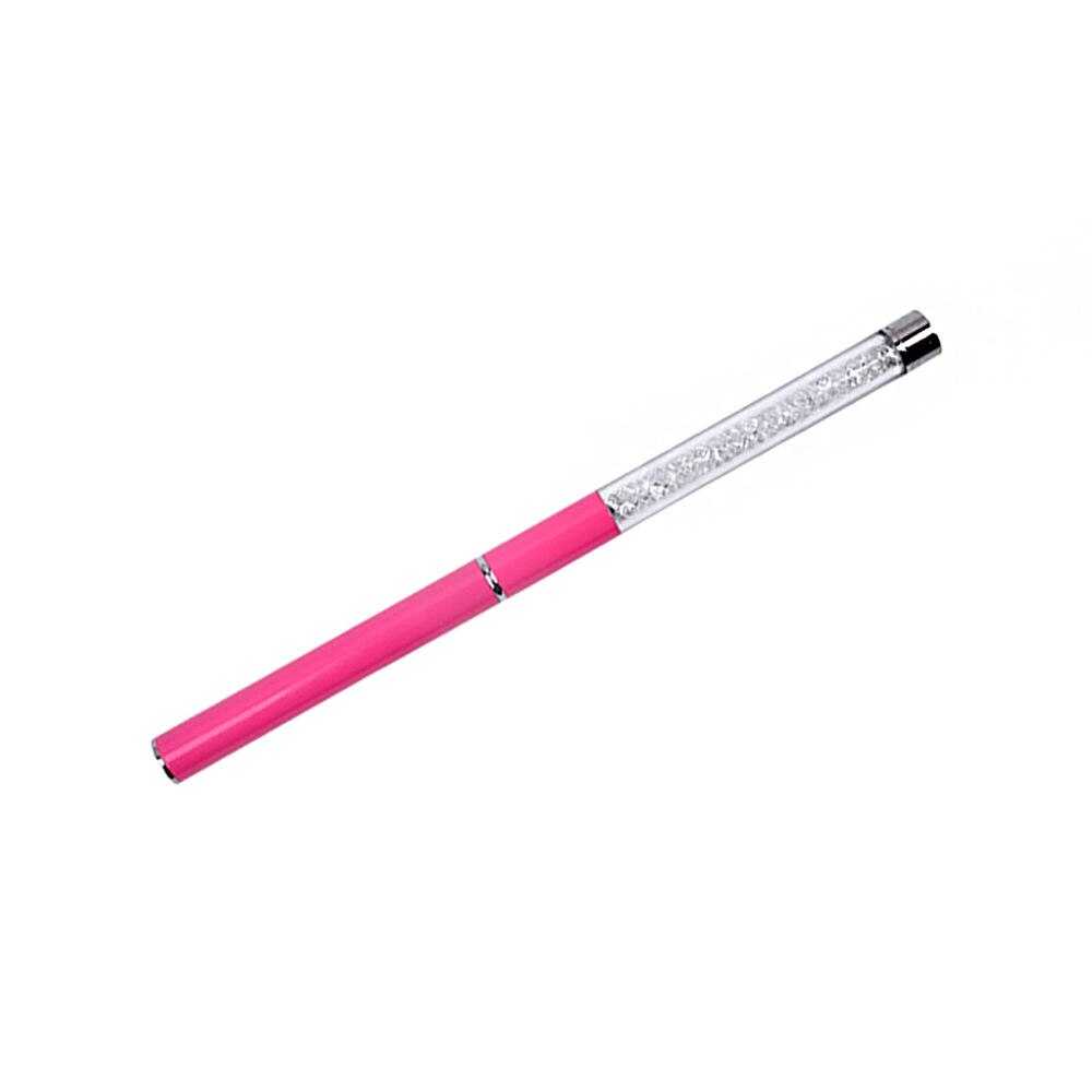 Bolígrafo dibujo uña polvo varilla diamante blanco rojo y blanco cabeza pintado cepillo para manicura línea de dibujo cristal acrílico pluma