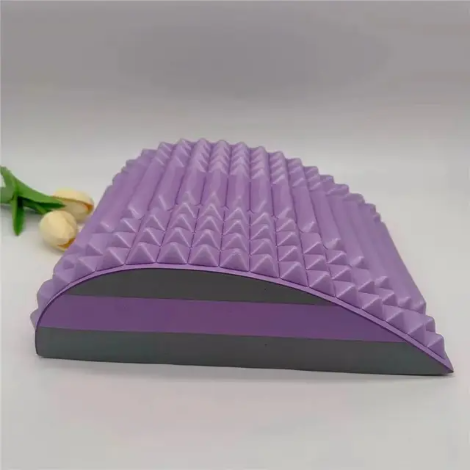 Relaxador Lumbar extensor Lumbar masaje relajación Yoga corrección de columna estiramiento ejercicio de espalda soporte Lumbar auxiliar: Morado