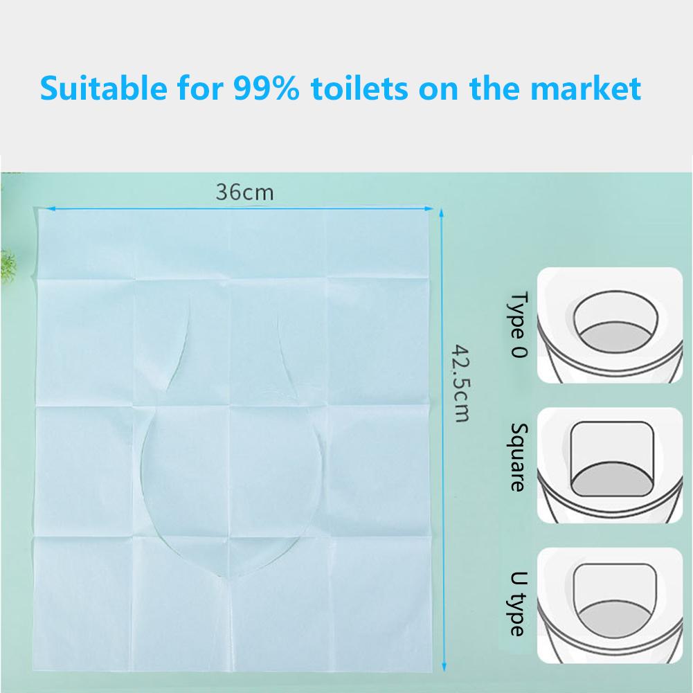 100 Sheets Disposable Toilet Seat Covers Pad Paper Soluble Water Portable Safe And Hygienic Toilet Seat Paper