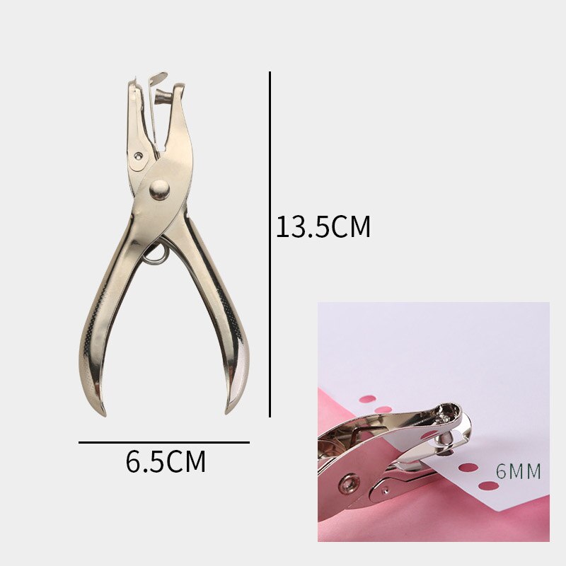Handle Hole Punch DIY Loose-leaf Paper Cutter Single Hole Puncher School Office Binding Stationery: Round Old Style