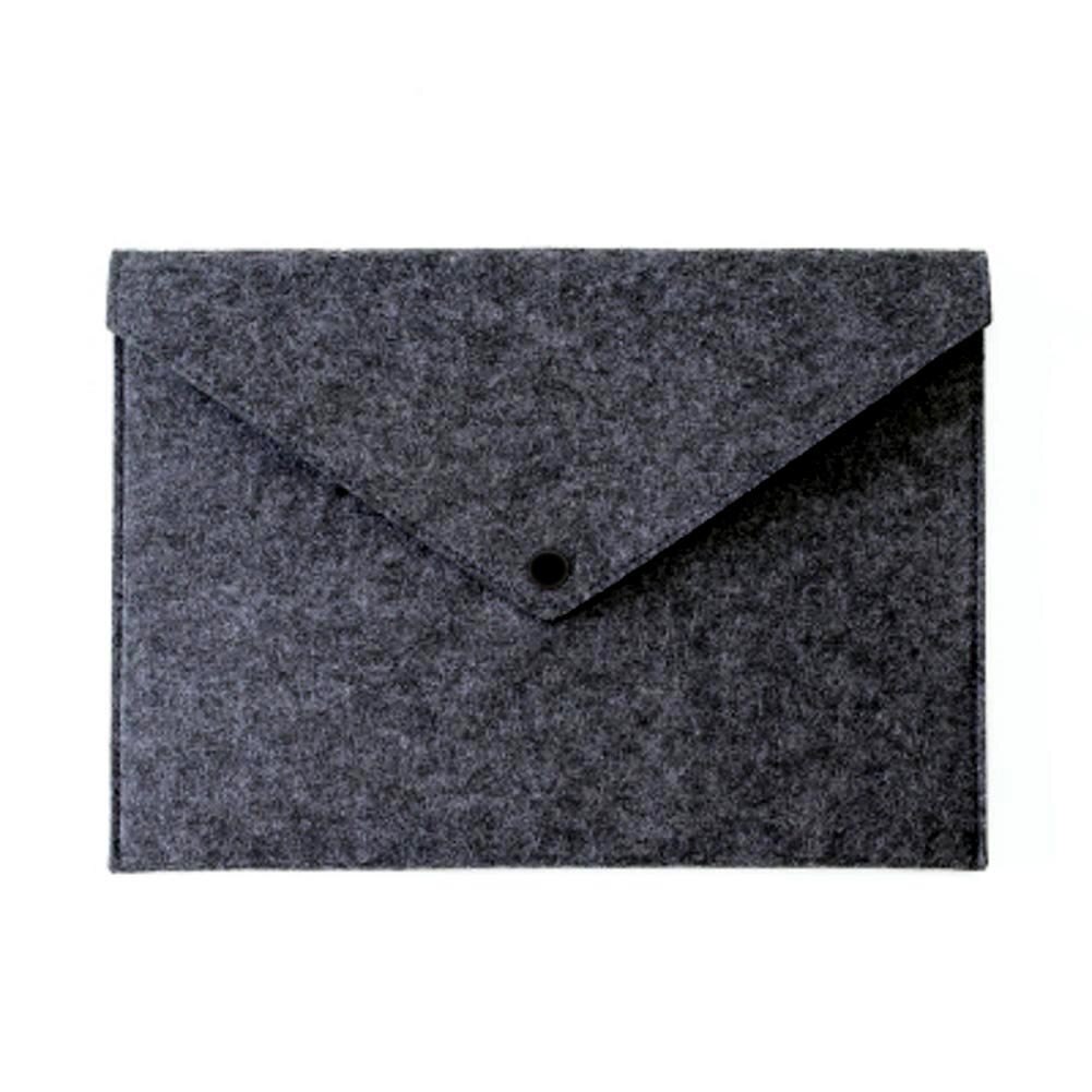Simple Solid A4 Big Capacity Document Bag Business Briefcase File Folders Felt Filing Bags JR Deals: dark grey