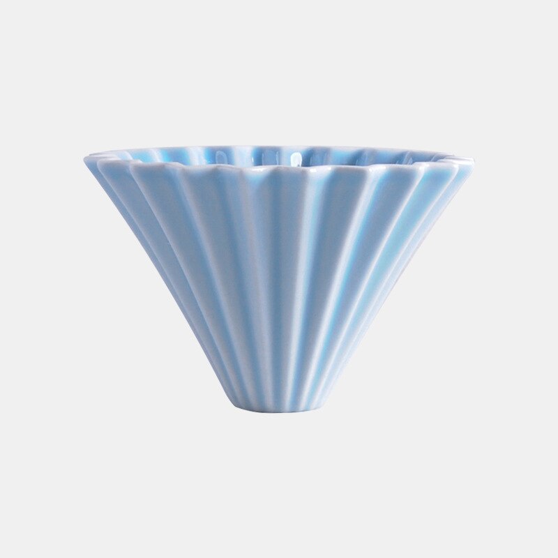 Ceramic V60 Coffee Filter Cup Handmade Origami Filter Cup Hand Punch Funnel Drip Hand Punch Coffee Filter Shelf Spot: Sky Blue