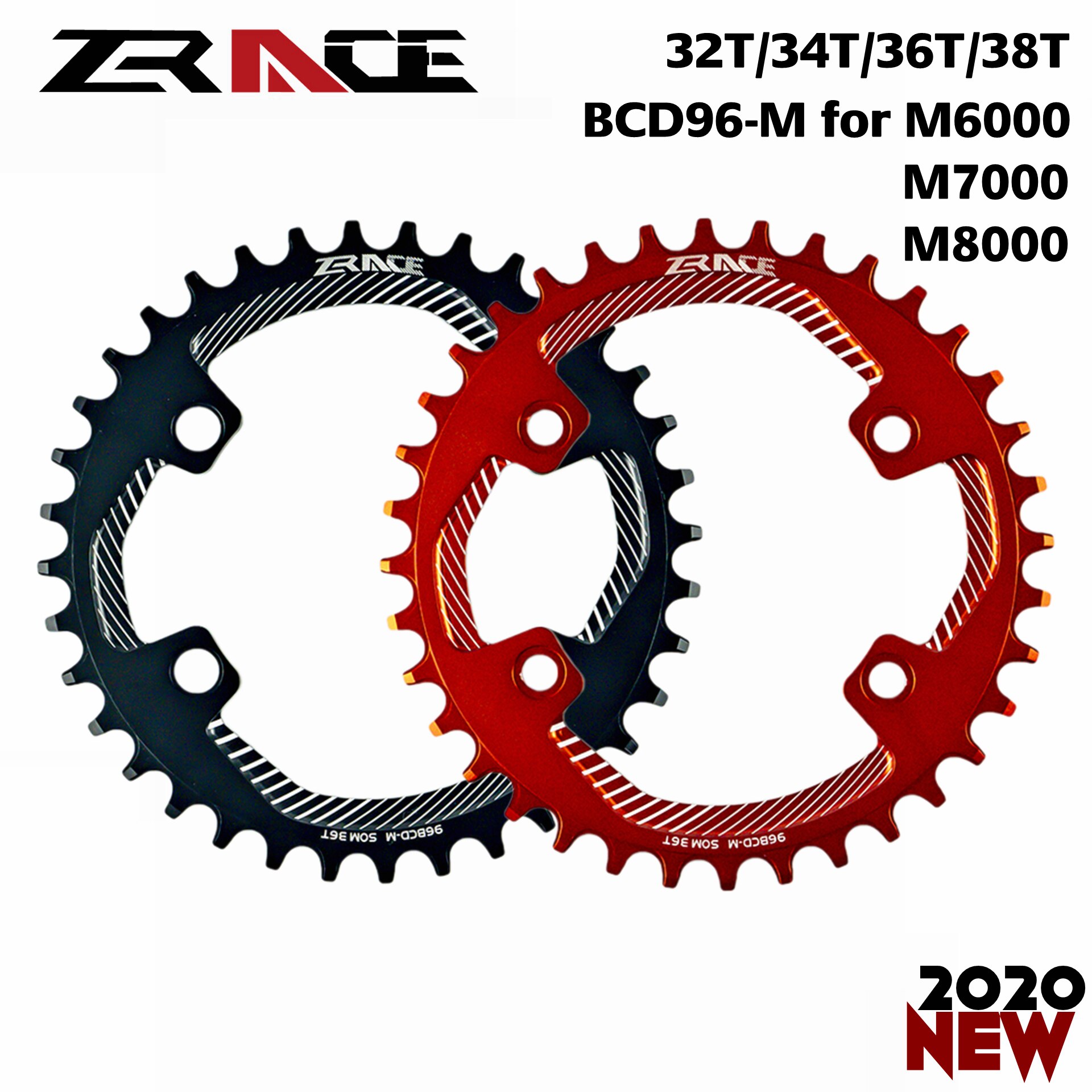 Zrace Kettingbladen Tandwielen BCD96-M Voor M8000 M7000 M6000,32T 34T 36T 38T AL7075 Cnc Proces, Vickers-Hardheid 15 + Voor Mtb